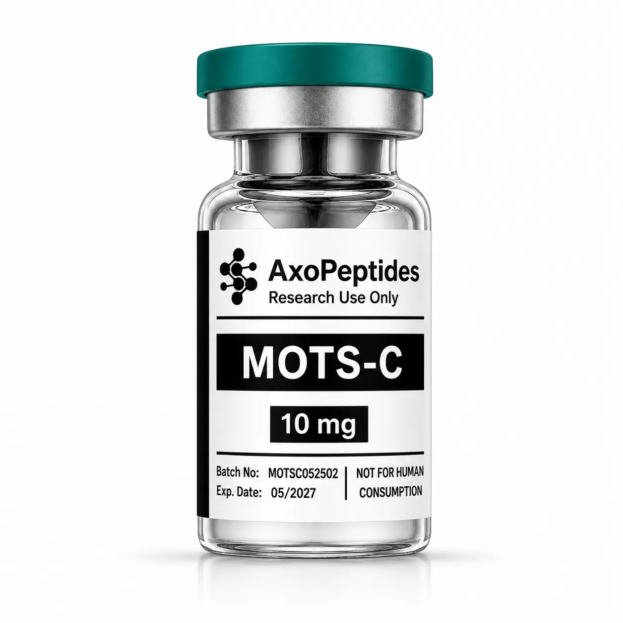 MOTS-C 10mg Research Peptide – AxoPeptides UK MOTS-C 10mg UK peptides research vial by AxoPeptides